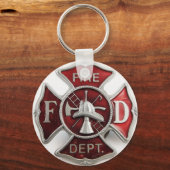 Porte-clés insigne d'incendie "émail" (Recto)