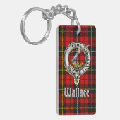 Porte-clés Insigne du clan Wallace/Rectangle tartan (Devant gauche)