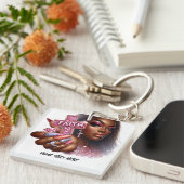 Porte-clés Inspiration chrétienne africaine-américaine de "fo (Devant Droit)