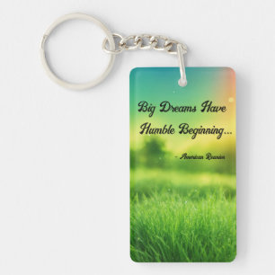 Porte-clés Inspiration de la nature : Grass vert et citation 