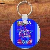 Porte-clés Inspiration USA Nous Sommes Forts Ensemble Avec Am (Recto)