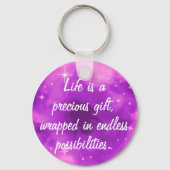 Porte-clés Inspiration Violet Ombre Galaxy Étoiles Nebula (Recto)