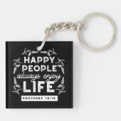 Porte-clés Inspirational Christian Quote from Proverbs 15:15 (Dos)