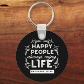 Porte-clés Inspirational Christian Quote from Proverbs 15:15 (Verso)