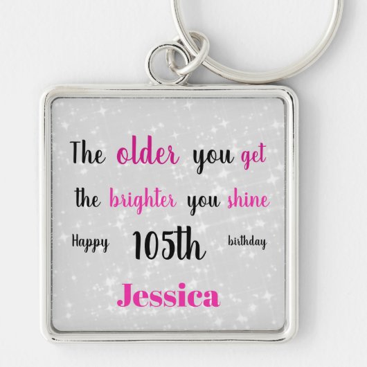 Porte-clés Inspirational Happy 105e anniversaire (Devant)