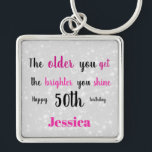 Porte-clés Inspirational Happy 50th Birthday<br><div class="desc">Joli et inspirant Joyeux 50e anniversaire porte - clé.</div>