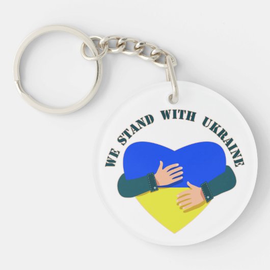 Porte-clés Inspirational message We stand with Ukraine (Devant)