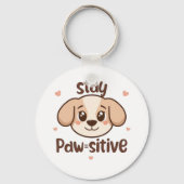 Porte-clés Inspirational Positive Puppy Message (Verso)