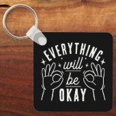 Porte-clés Inspirational Typography Quote Black and White (Recto)