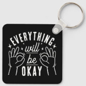 Porte-clés Inspirational Typography Quote Black and White (Dos)