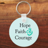 Porte-clés Inspirationnel - Espérance, foi et courage Porte - (Recto)