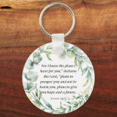 Porte-clés Inspirationnelle Bible Verse Jérémie 29:11 (Recto)