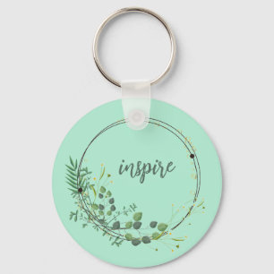 Porte-clés Inspirer Avec Cadre Botanique Floral
