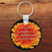 Porte-clés Inspirer les devis avec des fleurs (Recto)