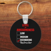 Porte-clés Instructeur de kickboxing Level Of Awesomeness mix (Recto)