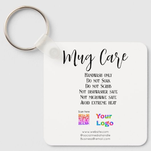 Porte-clés Instructions d'entretien de tasse ajouter le nom d (Recto)