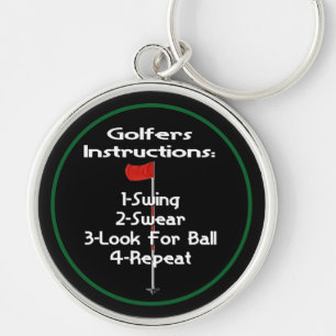 Porte-clés Instructions Golfers Humour