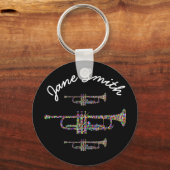 Porte-clés Instrument de musique trompette funky (Recto)