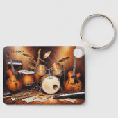 Porte-clés Instruments de musique de nom personnalisé (Recto)