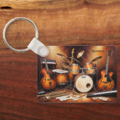 Porte-clés Instruments de musique de nom personnalisé (Verso)
