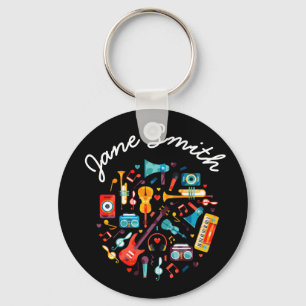Porte-clés Instruments de musique funky colorés