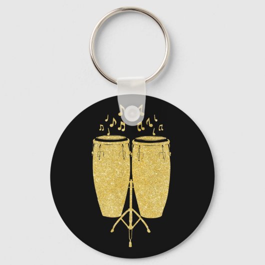 Porte-clés Instruments d'or - tambour Conga (Recto)