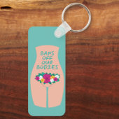 Porte-clés Interdictions De Nos Corps Aqua (Verso)