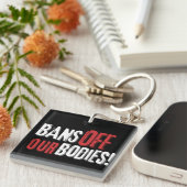 Porte-clés Interdit Nos Corps Pro-Choice (Devant Droit)