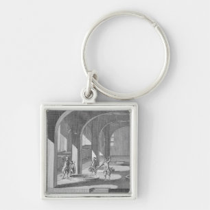 Porte-clés Intérieur d'une savonnerie, illustration pour une