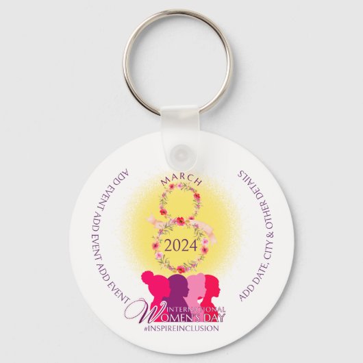 Porte-clés International Women's Inspire Inclusion QR Code (Recto)