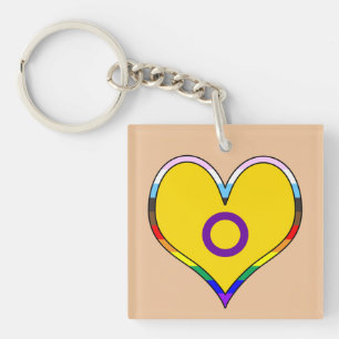 Porte-clés Intersex Pride Heart Keychain