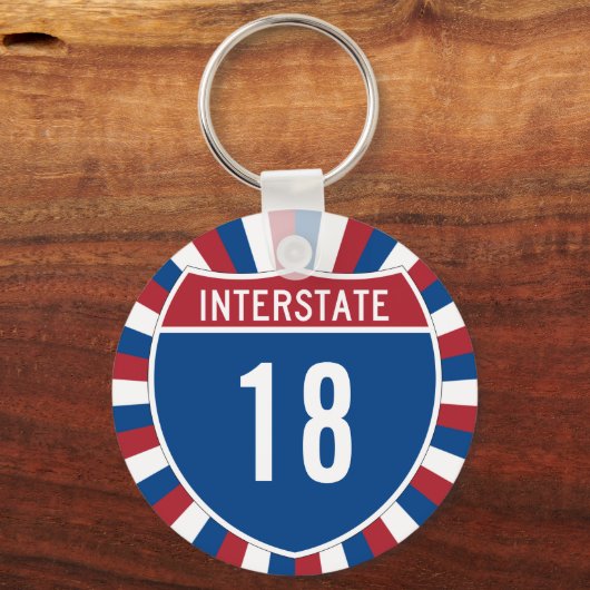 Porte-clés Interstate 18 (Recto)