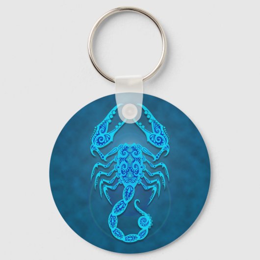 Porte-clés Intricate Blue Tribal Scorpio (Recto)