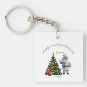 Porte-clés Invitation d'anniversaire magique de Père Noël