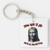 Porte-clés Invitation divine : Dessiner près de Dieu (Devant)