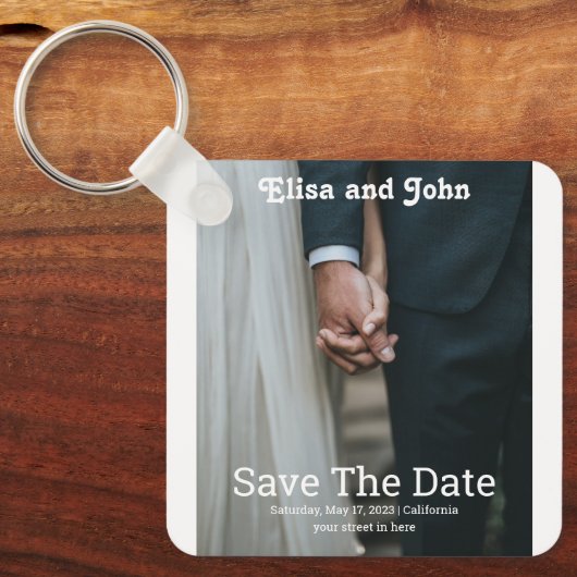 Porte-clés Invitations de mariage simples et élégantes (Recto)