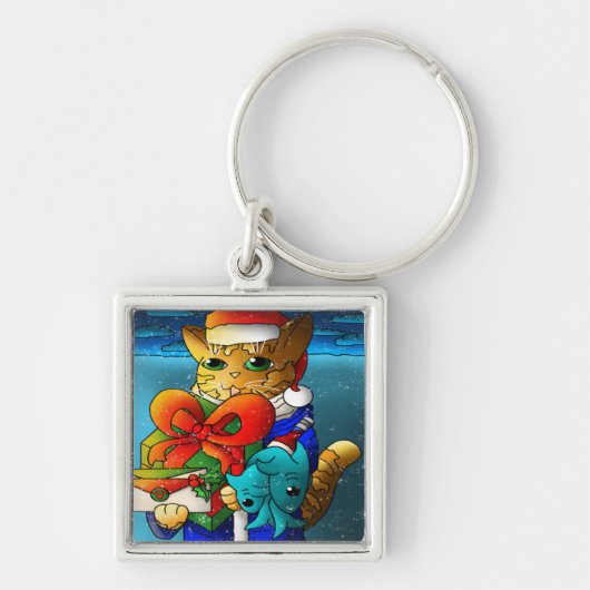 Porte-clés Invité du chat de Noël (Devant)