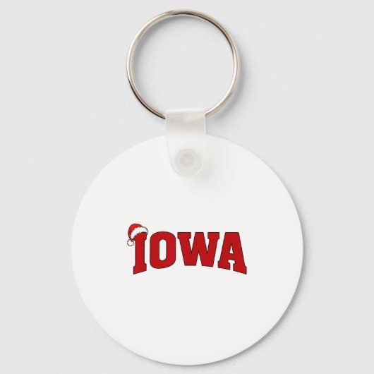 Porte-clés Iowa Christmas Santa Hat Retro Throwback Souvenir  (Recto)
