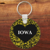 Porte-clés Iowa Coeur jaune (Recto)