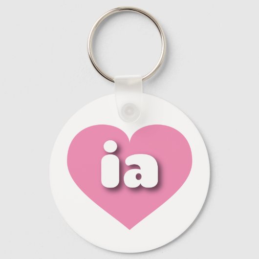 Porte-clés Iowa coeur rose - J'aime ia (Recto)