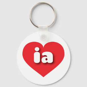 Porte-clés Iowa coeur rouge - J'aime ia