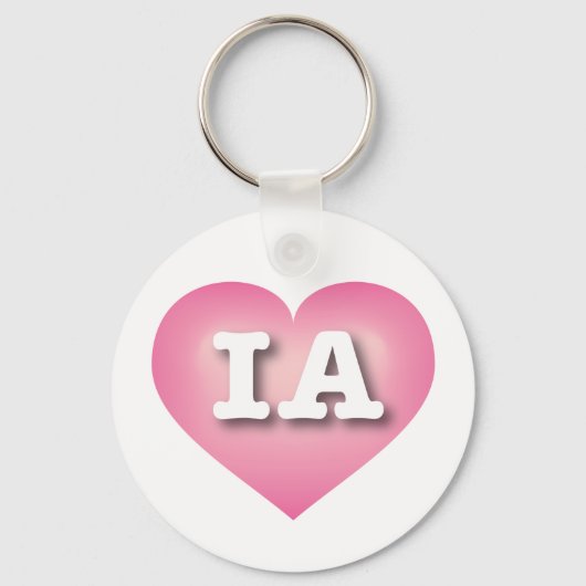 Porte-clés Iowa Pink Fade Heart - I love IA (Recto)