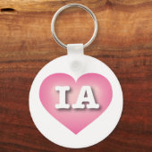 Porte-clés Iowa Pink Fade Heart - I love IA (Recto)