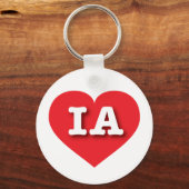 Porte-clés Iowa Red Heart - J'aime IA (Recto)