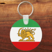 Porte-clés Iran, drapeau perse avec Lion, Shah d'Iran (Verso)