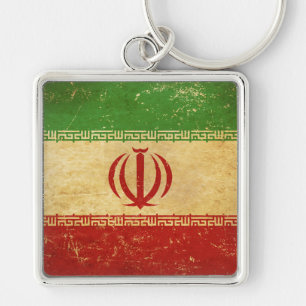 Porte-clés Iran Drapeau Vintage Design Porte - clé métallique
