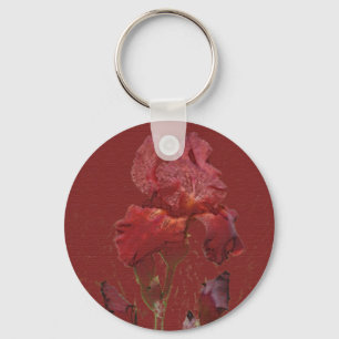 Porte-clés Iris de jardin rouge Bourgogne