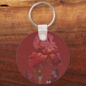Porte-clés Iris de jardin rouge Bourgogne (Recto)