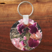 Porte-clés Iris Irises Maroon Fleur Rose Fleur Florale Femme  (Verso)