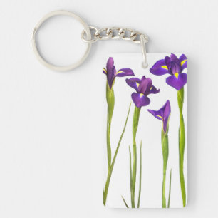 Porte-clés Iris pourpres - modèle customisé par fleur d'iri